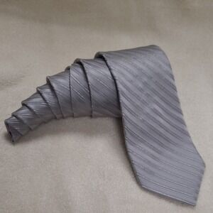 Silver Striped Necktie Jaquard extra long by Eagle Shirtmakers Formal 3.5‎ X 65